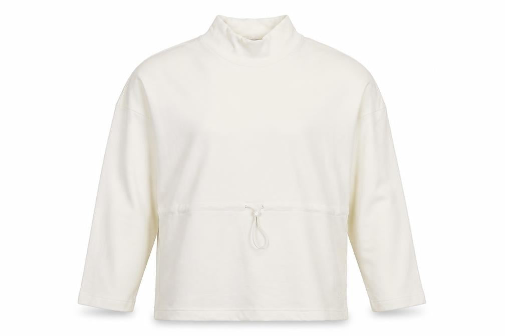 Front view of M&S Goodmove Women’s Ivory UK 14 Pullover High Neck Sweatshirt
