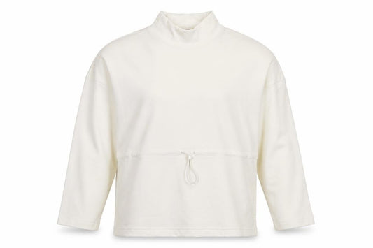Front view of M&S Goodmove Women’s Ivory UK 14 Pullover High Neck Sweatshirt