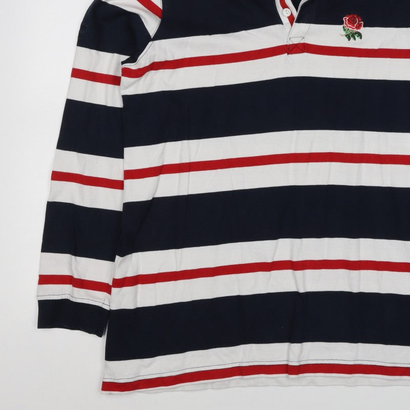 Cotton Traders Men’s Multicoloured 2XL Striped Long Sleeve Rugby Polo