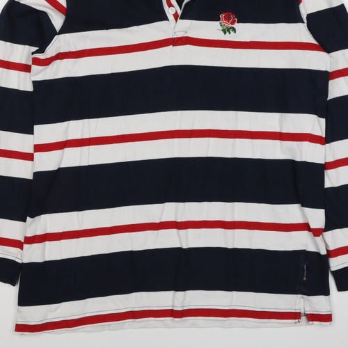 Cotton Traders Men’s Multicoloured 2XL Striped Long Sleeve Rugby Polo