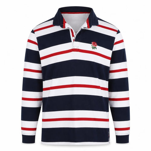 Cotton Traders Men’s Multicoloured 2XL Striped Long Sleeve Rugby Polo