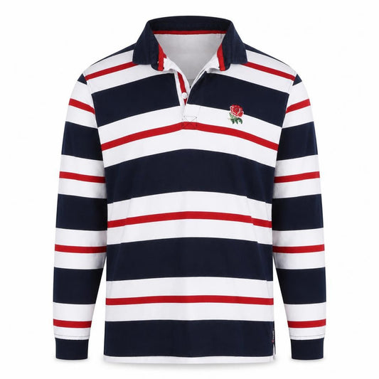 Cotton Traders Men’s Multicoloured 2XL Striped Long Sleeve Rugby Polo