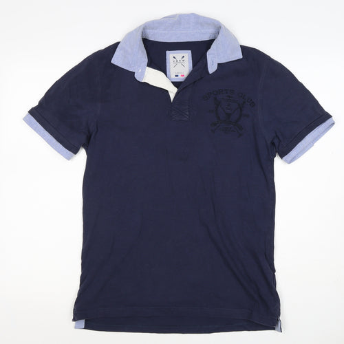 Crew Clothing Co Men’s Blue Small Embroidered Sports Club Polo Shirt