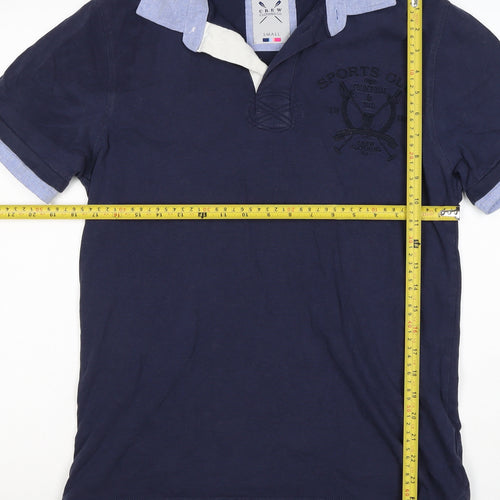 Crew Clothing Co Men’s Blue Small Embroidered Sports Club Polo Shirt