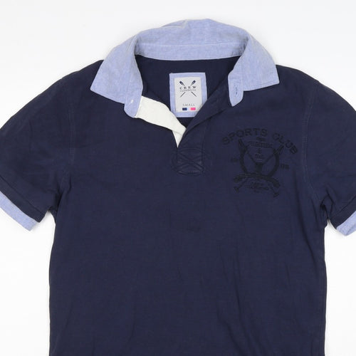 Crew Clothing Co Men’s Blue Small Embroidered Sports Club Polo Shirt