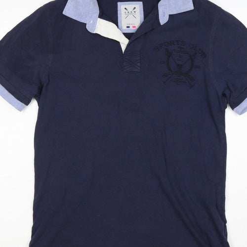Crew Clothing Co Men’s Blue Small Embroidered Sports Club Polo Shirt
