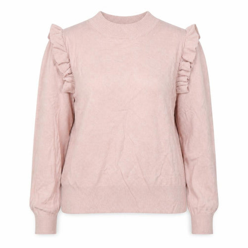 New Look Women Pink Size 14 Ruffle High Neck Knit Jumper
