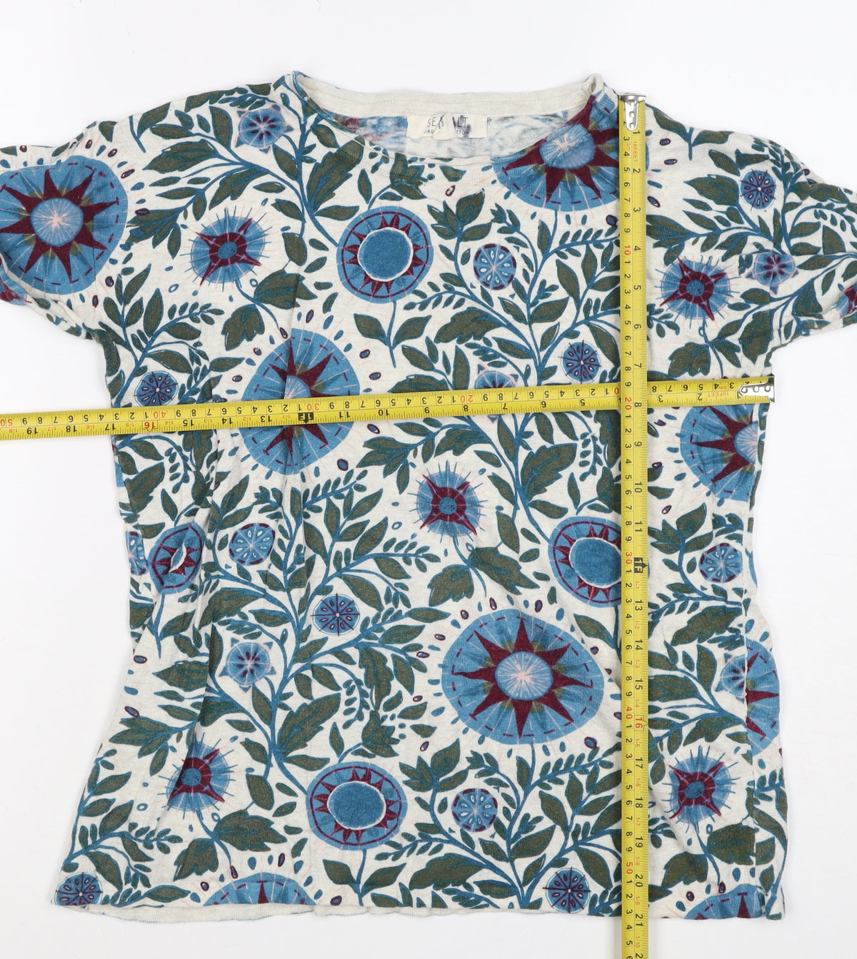 Seasal Women’s Multicoloured Floral Jersey Long Sleeve T-Shirt UK 8