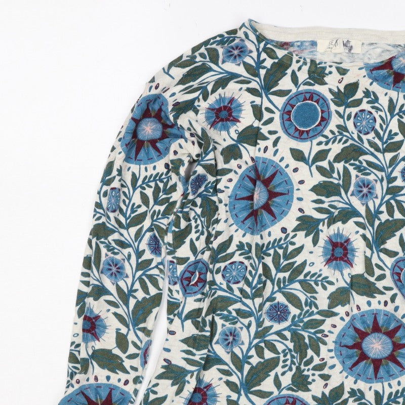 Seasal Women’s Multicoloured Floral Jersey Long Sleeve T-Shirt UK 8