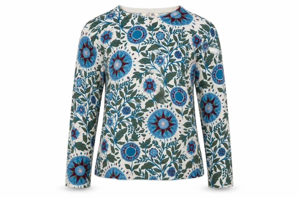 Seasal Women’s Multicoloured Floral Jersey Long Sleeve T-Shirt UK 8
