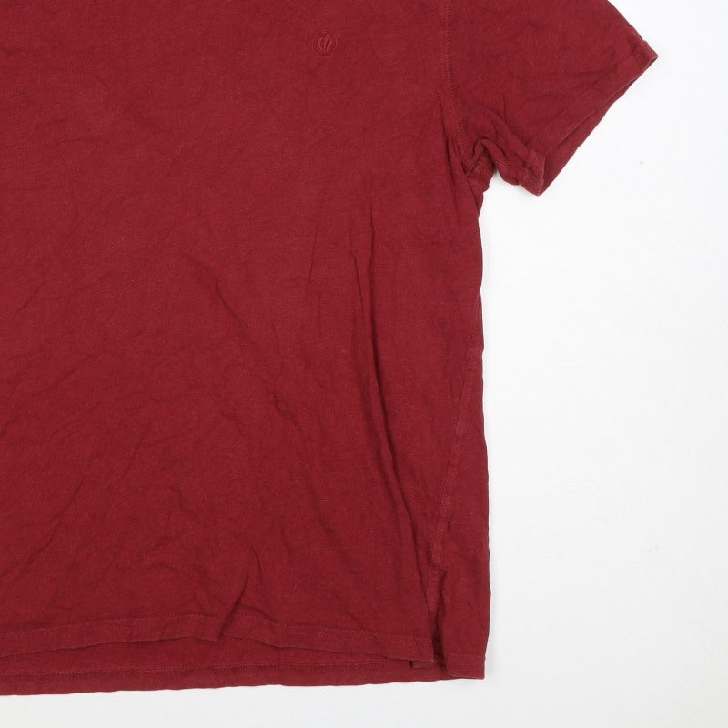 FatFace Men’s Red Cotton Crew Neck Logo T-Shirt Size M