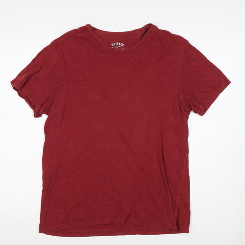 FatFace Men’s Red Cotton Crew Neck Logo T-Shirt Size M