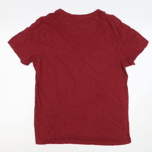 FatFace Men’s Red Cotton Crew Neck Logo T-Shirt Size M