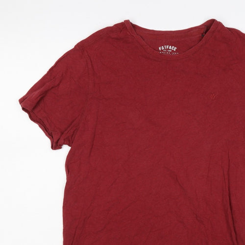 FatFace Men’s Red Cotton Crew Neck Logo T-Shirt Size M