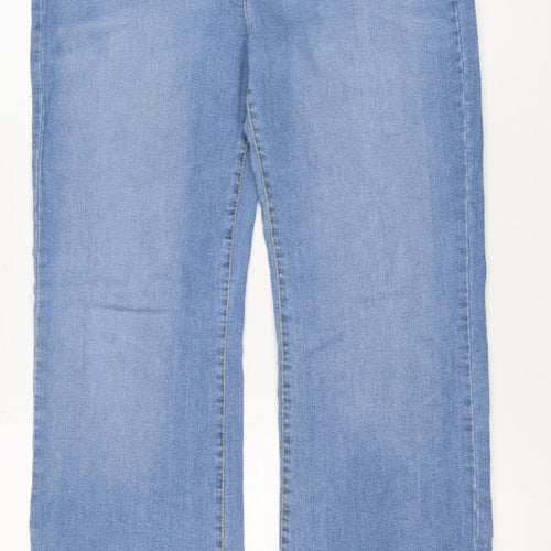 Boohoo Women Blue UK 12 Light Wash Stretch Bootcut Jeans