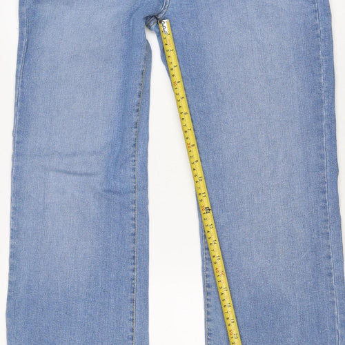 Boohoo Women Blue UK 12 Light Wash Stretch Bootcut Jeans