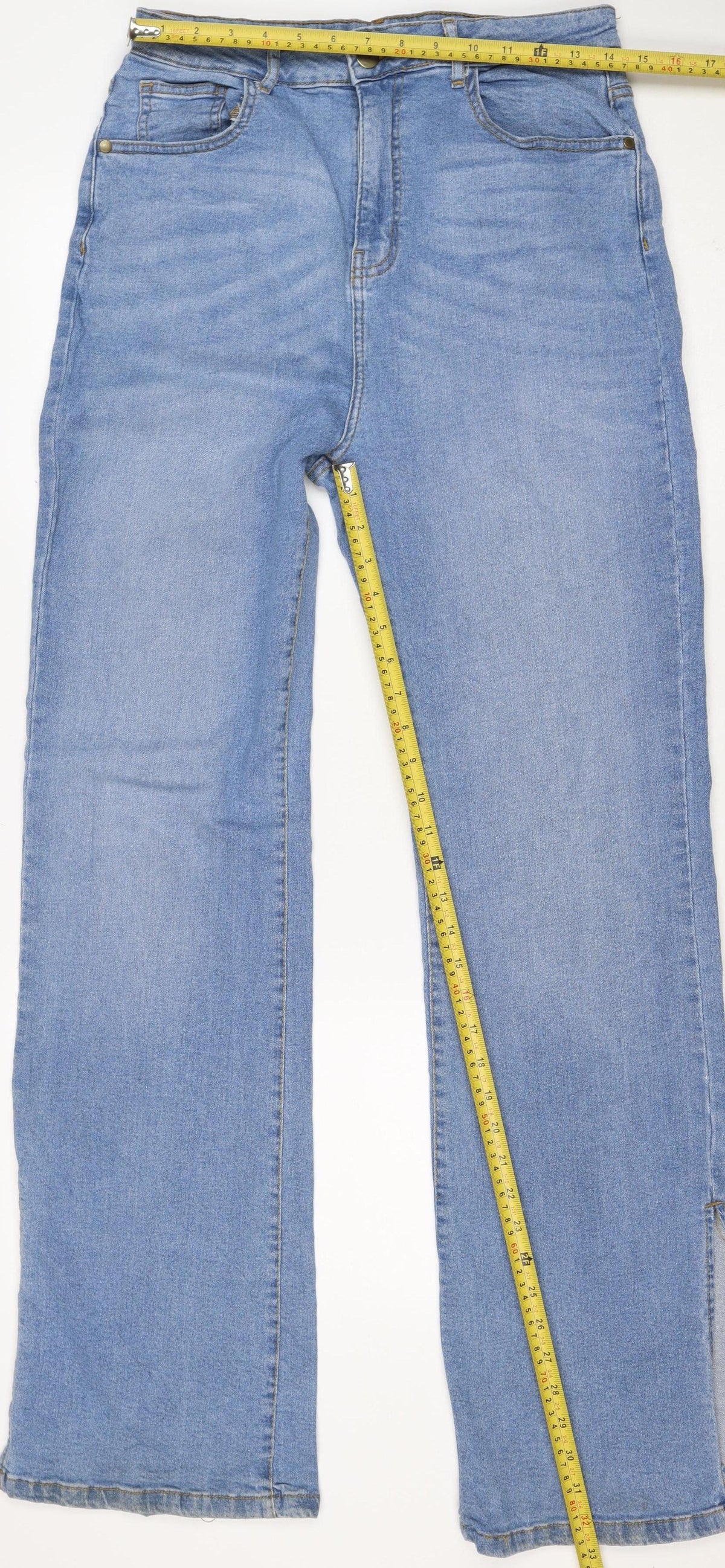 Boohoo Women Blue UK 12 Light Wash Stretch Bootcut Jeans