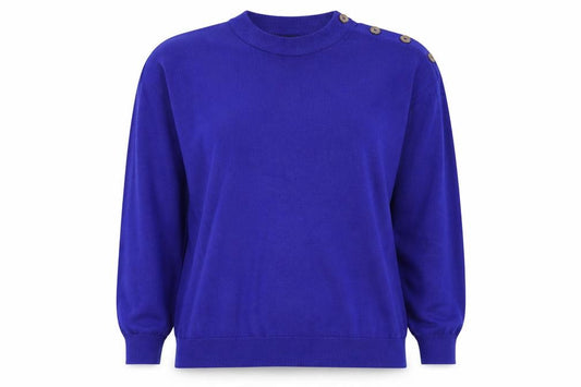 M&S Women’s Purple M Cashmere Crew Neck Shoulder Button Jumper