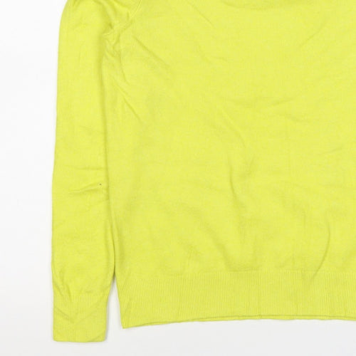 Marks & Spencer Women Yellow XS 95% Cashmere Crew Neck Pullover Jumper