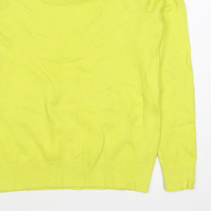 Marks & Spencer Women Yellow XS 95% Cashmere Crew Neck Pullover Jumper