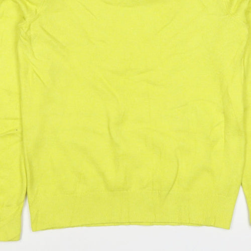 Marks & Spencer Women Yellow XS 95% Cashmere Crew Neck Pullover Jumper