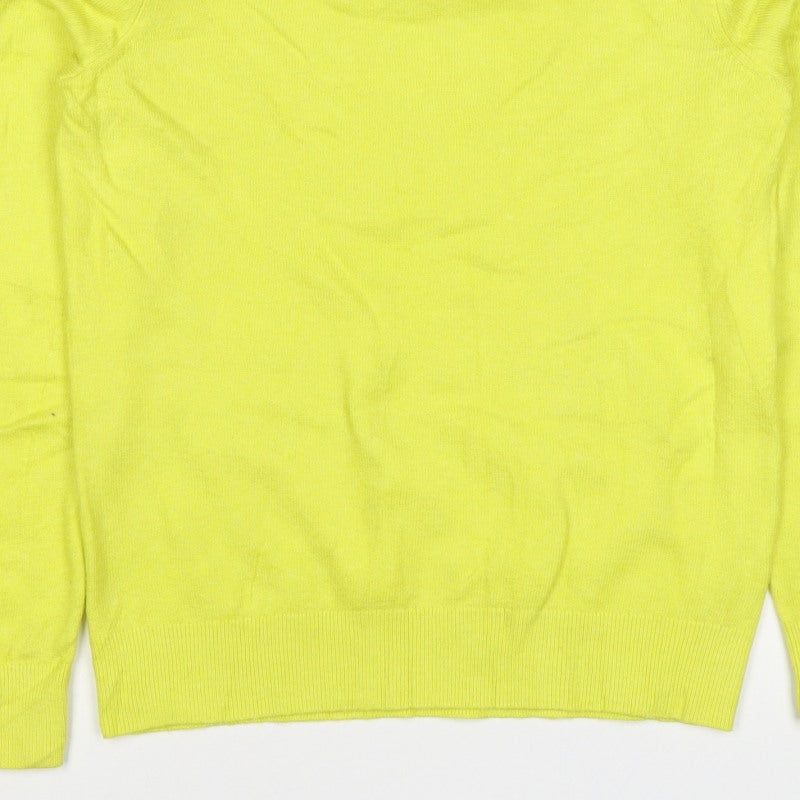 Marks & Spencer Women Yellow XS 95% Cashmere Crew Neck Pullover Jumper