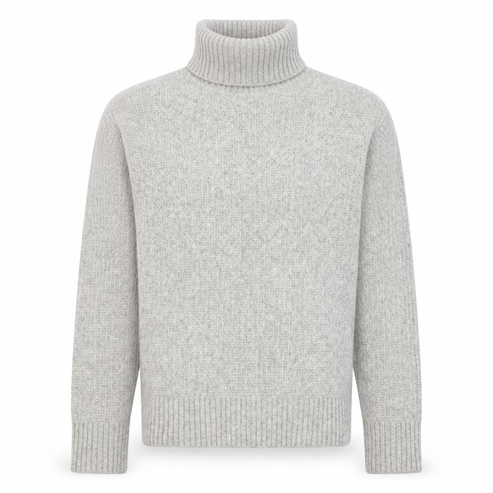 Marks and Spencer Women Grey S Ribbed Roll Neck Knit Jumper