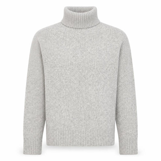 Marks and Spencer Women Grey S Ribbed Roll Neck Knit Jumper