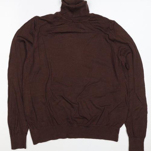 M&S Collection Women’s Brown Size 16 Merino Wool Roll Neck Jumper