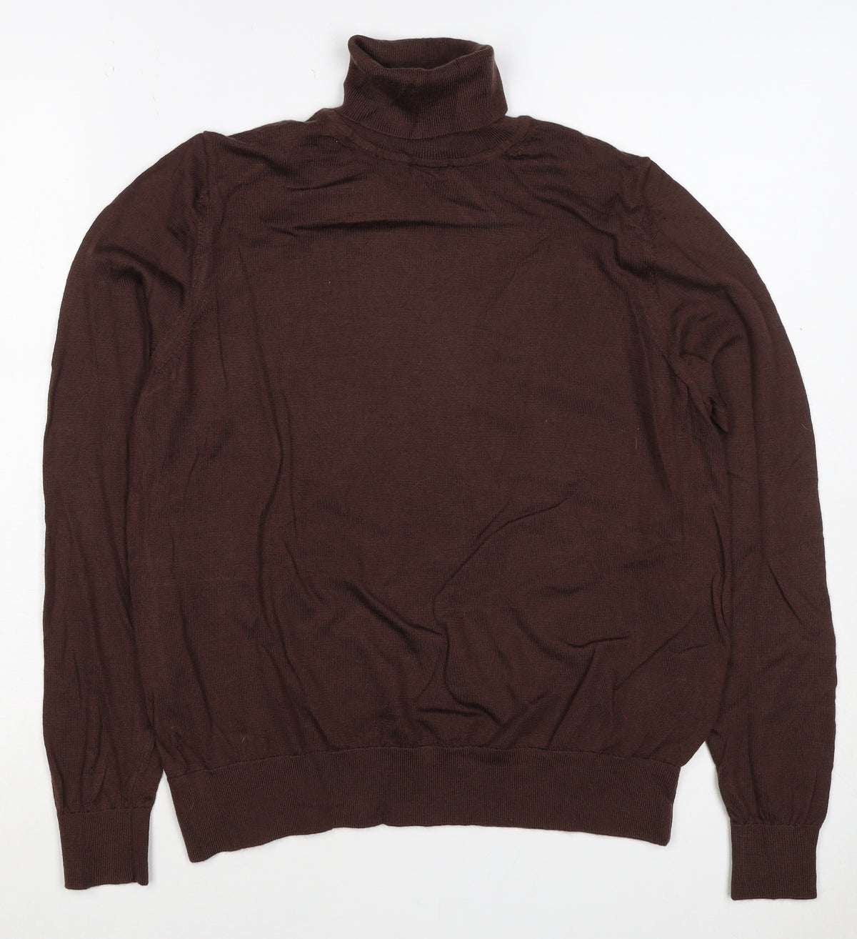 M&S Collection Women’s Brown Size 16 Merino Wool Roll Neck Jumper