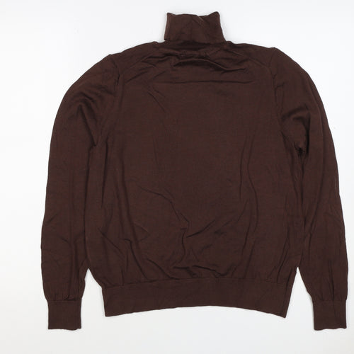 M&S Collection Women’s Brown Size 16 Merino Wool Roll Neck Jumper
