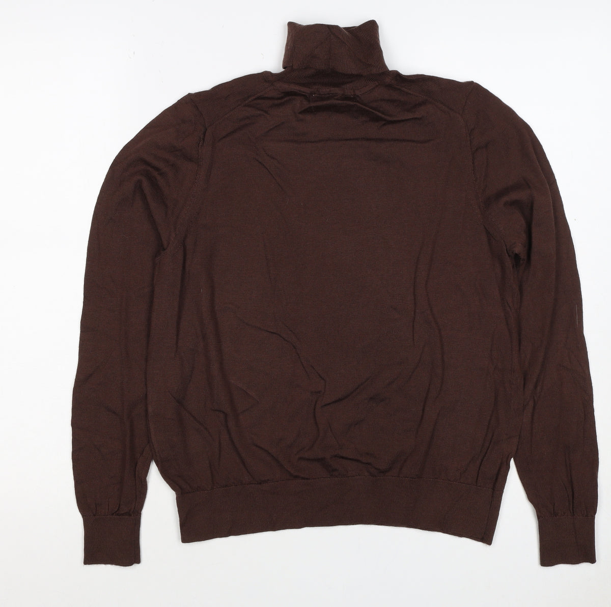 M&S Collection Women’s Brown Size 16 Merino Wool Roll Neck Jumper
