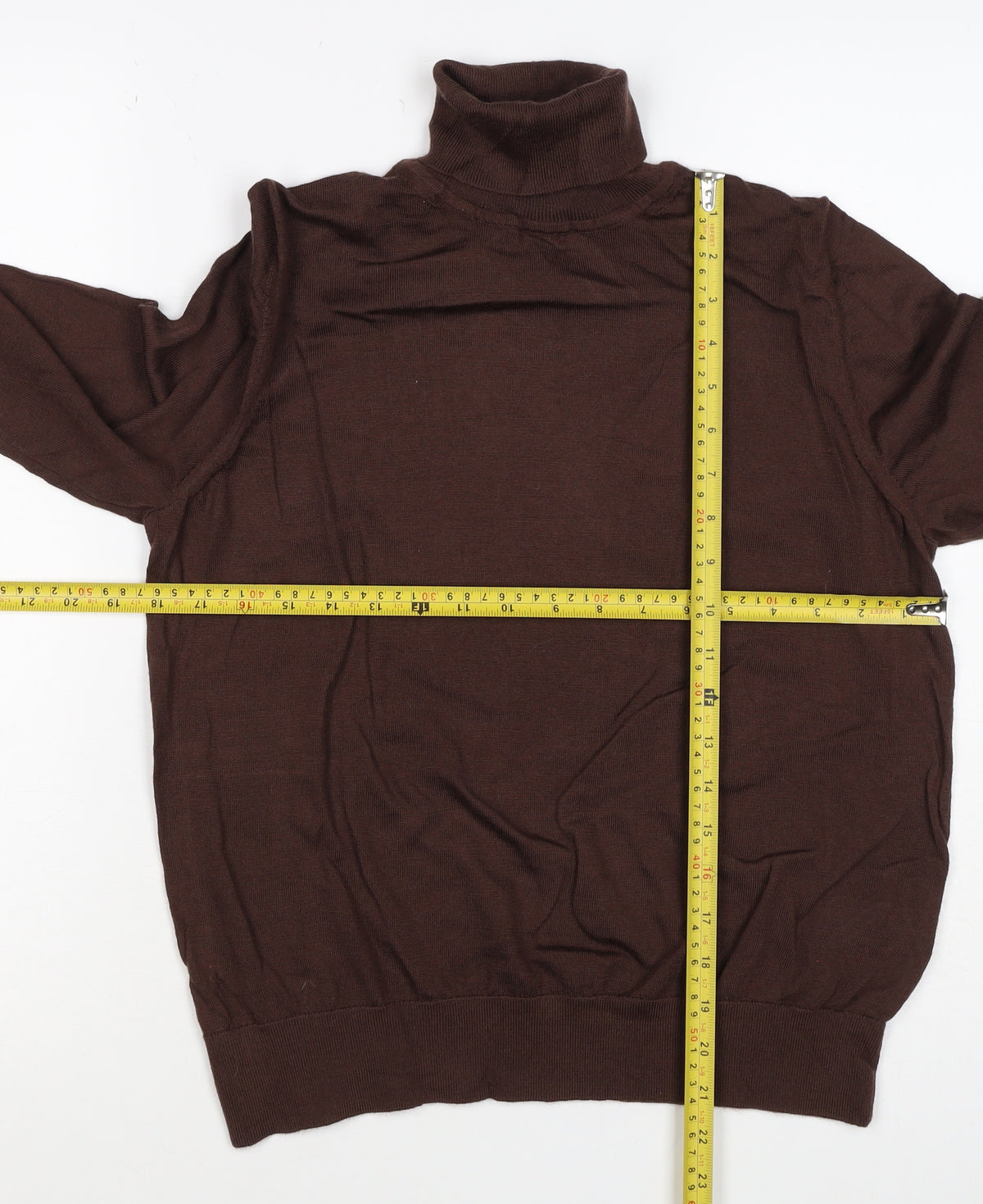 M&S Collection Women’s Brown Size 16 Merino Wool Roll Neck Jumper