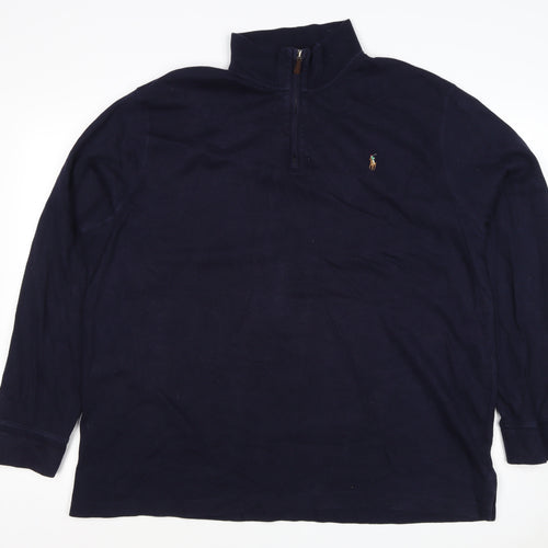 Polo Ralph Lauren Men’s Blue XL 1/4 Zip Estate Rib Sweatshirt