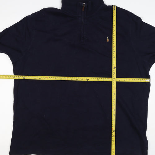 Polo Ralph Lauren Men’s Blue XL 1/4 Zip Estate Rib Sweatshirt