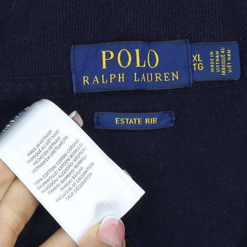 Polo Ralph Lauren Men’s Blue XL 1/4 Zip Estate Rib Sweatshirt