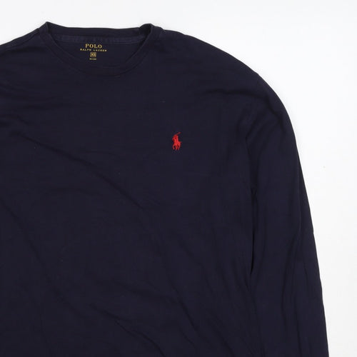 Polo Ralph Lauren Men's Navy XS Long Sleeve Crew Neck Logo T-Shirt
