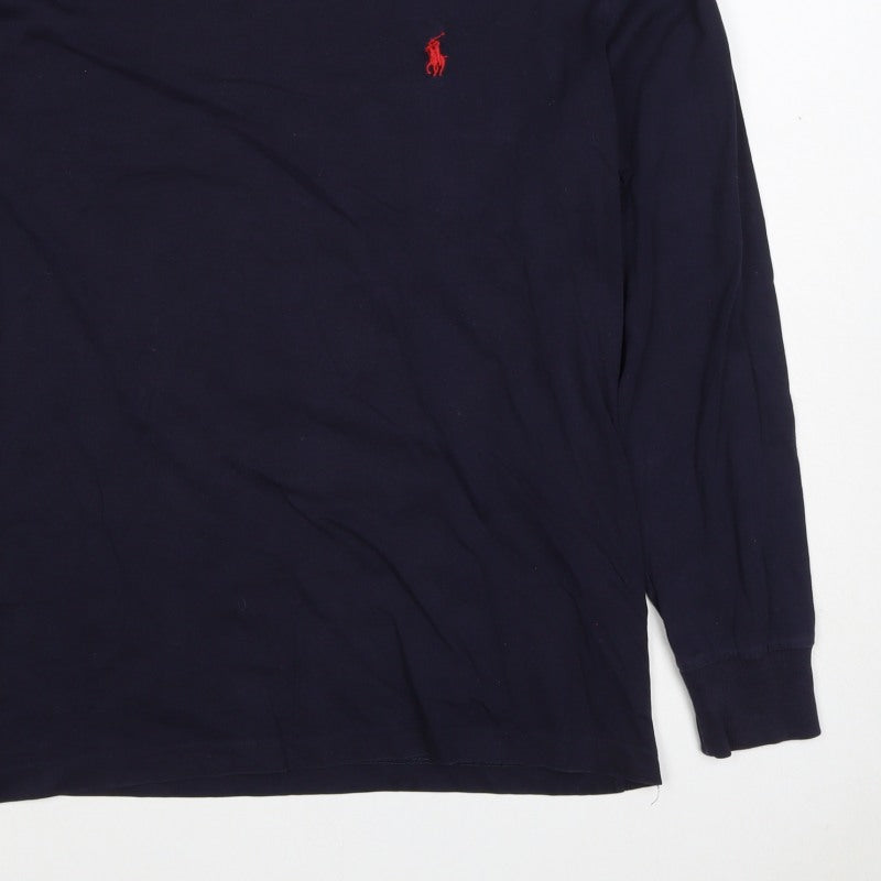 Polo Ralph Lauren Men's Navy XS Long Sleeve Crew Neck Logo T-Shirt