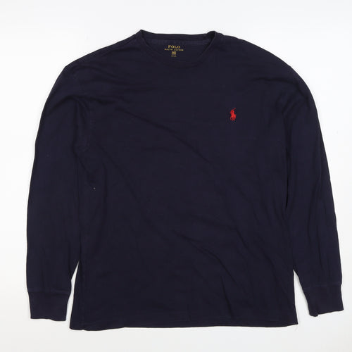 Polo Ralph Lauren Men's Navy XS Long Sleeve Crew Neck Logo T-Shirt