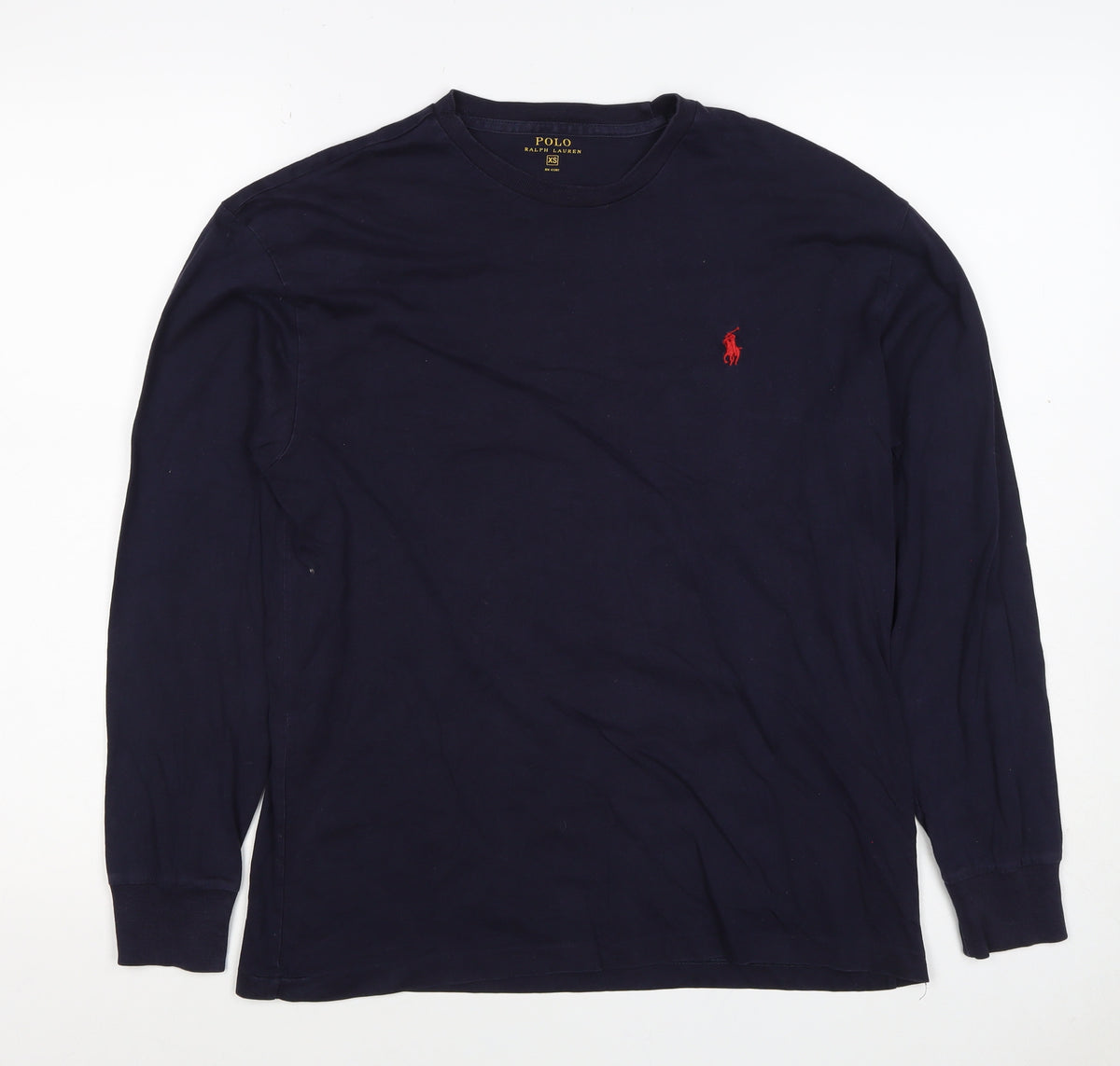 Polo Ralph Lauren Men's Navy XS Long Sleeve Crew Neck Logo T-Shirt