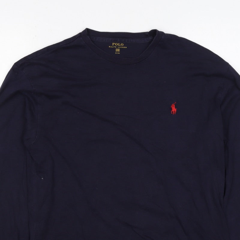 Polo Ralph Lauren Men's Navy XS Long Sleeve Crew Neck Logo T-Shirt