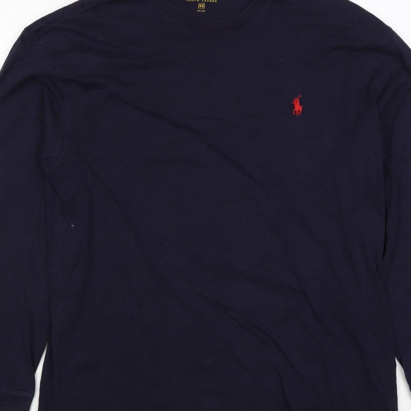 Polo Ralph Lauren Men's Navy XS Long Sleeve Crew Neck Logo T-Shirt