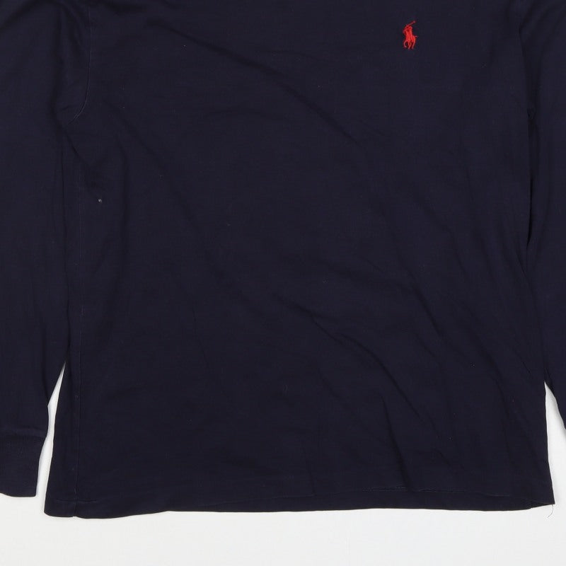 Polo Ralph Lauren Men's Navy XS Long Sleeve Crew Neck Logo T-Shirt