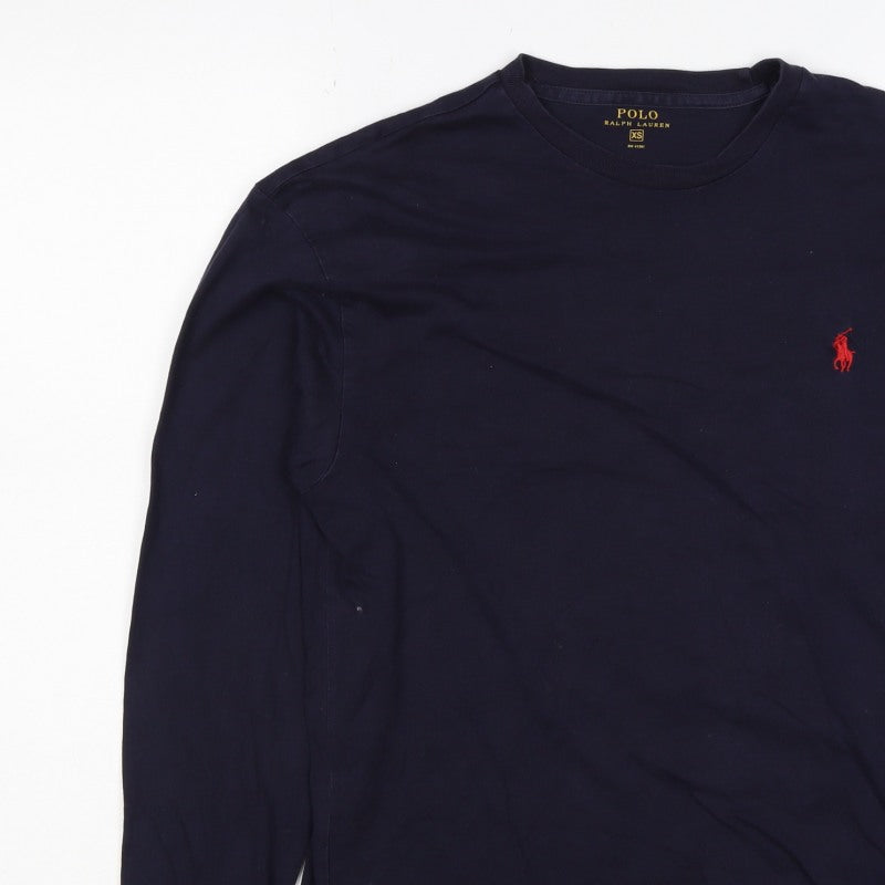 Polo Ralph Lauren Men's Navy XS Long Sleeve Crew Neck Logo T-Shirt