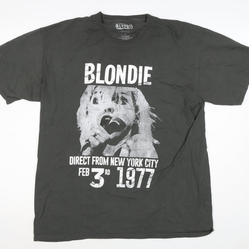 Blondie Unisex Adults Black L Band Graphic Crew Neck T-Shirt