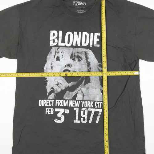 Blondie Unisex Adults Black L Band Graphic Crew Neck T-Shirt