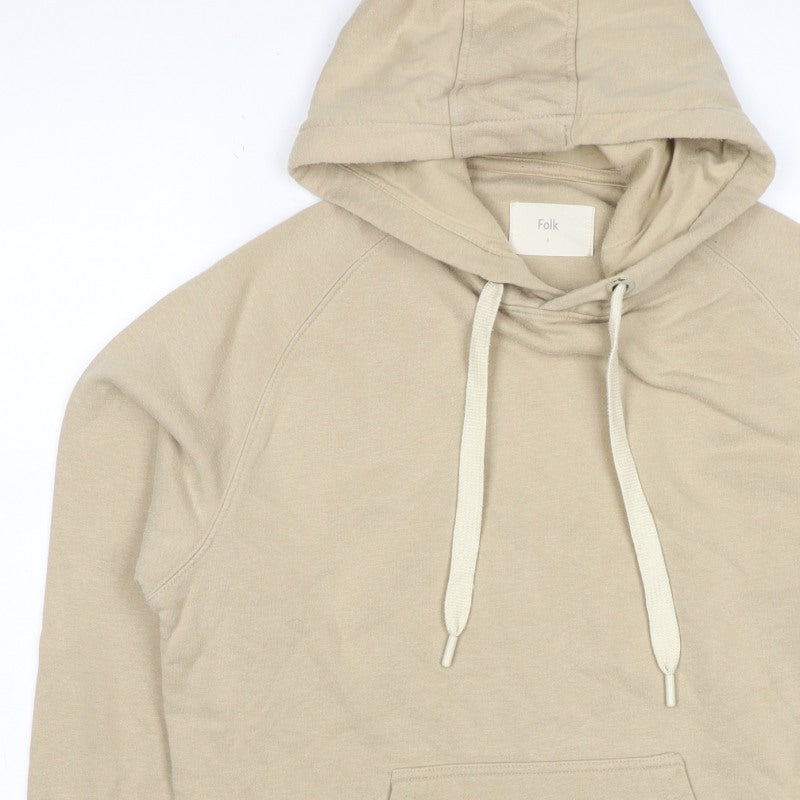 Folk Women’s Beige Size 12 Pullover Hoodie Cotton Blend Logo