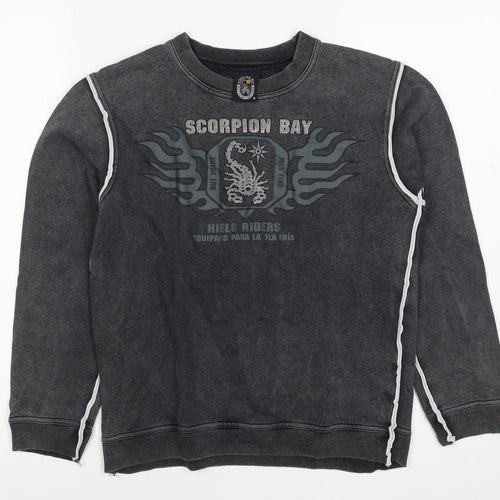 Scorpion Bay Boys Grey M Pullover Graphic Sweatshirt Long Sleeve