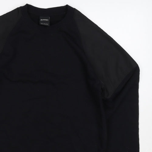 Outfitters Men’s Black M Crew Neck Pullover Sweatshirt Contrast Sleeves