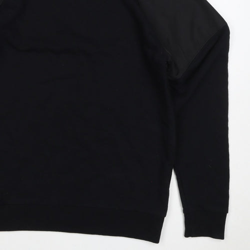 Outfitters Men’s Black M Crew Neck Pullover Sweatshirt Contrast Sleeves